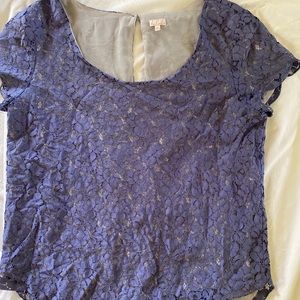 Blue Lace Talula Short Sleeve Blouse